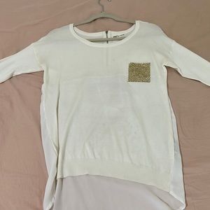 Off white long sleeve blouse,